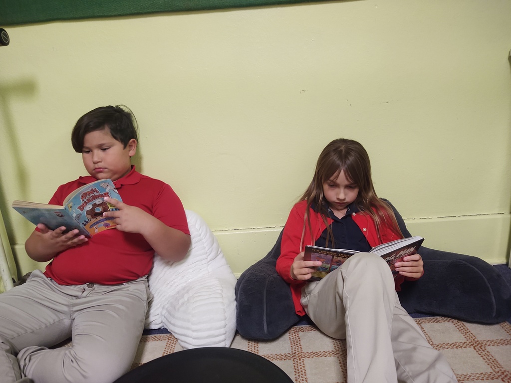 Students reading.