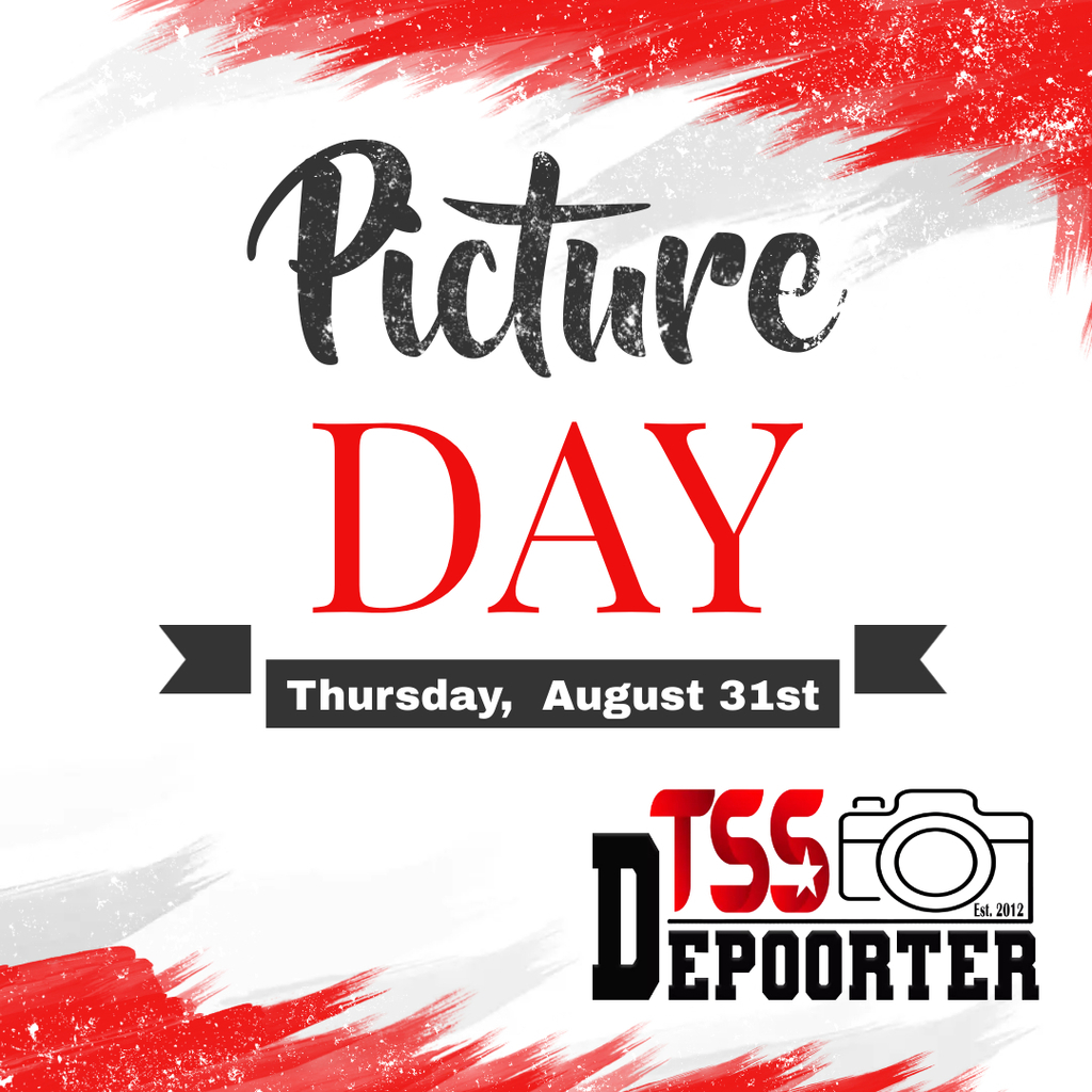 Picture Day is Thursday, August 31st.  We ask that students dress up and that no jeans be worn.    All students will have their pictures taken.  Parents will be notified when pictures are ready for viewing.