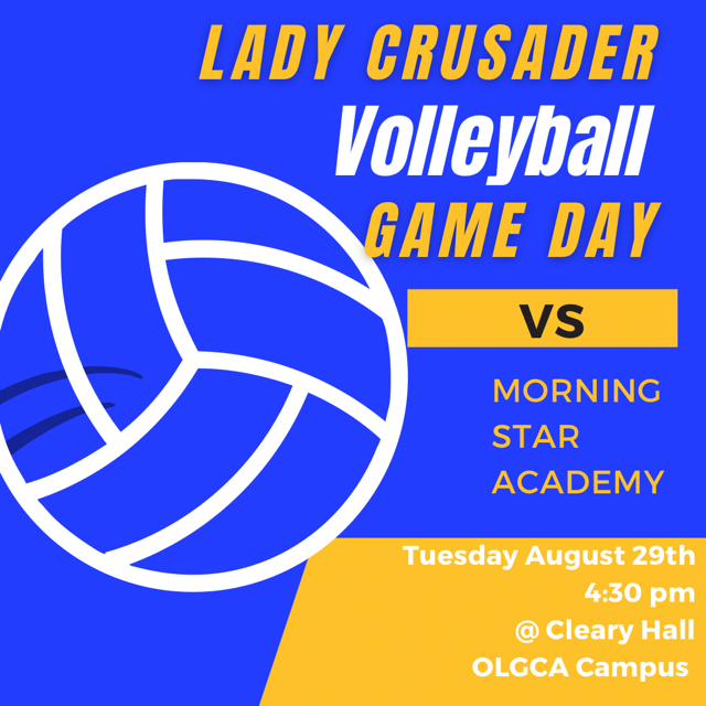 Come cheer on the Lady Crusaders!  They have their first game at Cleary Hall at 4:30pm tonight!
